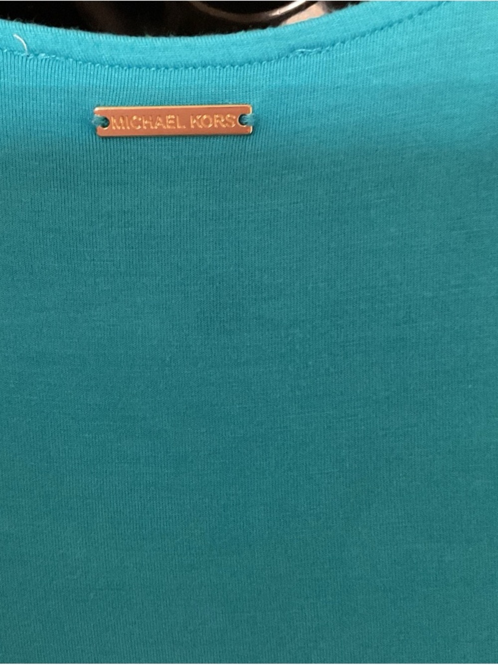 Michael Kors Teal Layered V-Neck Sleeveless Top - Picture 3 of 5